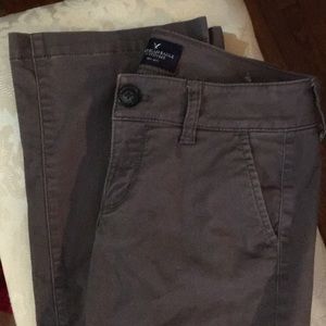 AEO gray khakis